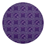 Purple Sagittarius Zodiac Pattern Print Round Blanket
