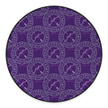 Purple Sagittarius Zodiac Pattern Print Round Floor Mat