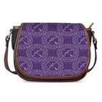 Purple Sagittarius Zodiac Pattern Print Saddle Bag