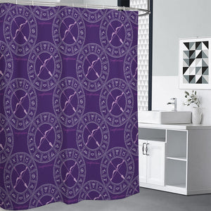 Purple Sagittarius Zodiac Pattern Print Shower Curtain