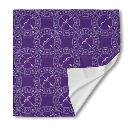 Purple Sagittarius Zodiac Pattern Print Silk Bandana