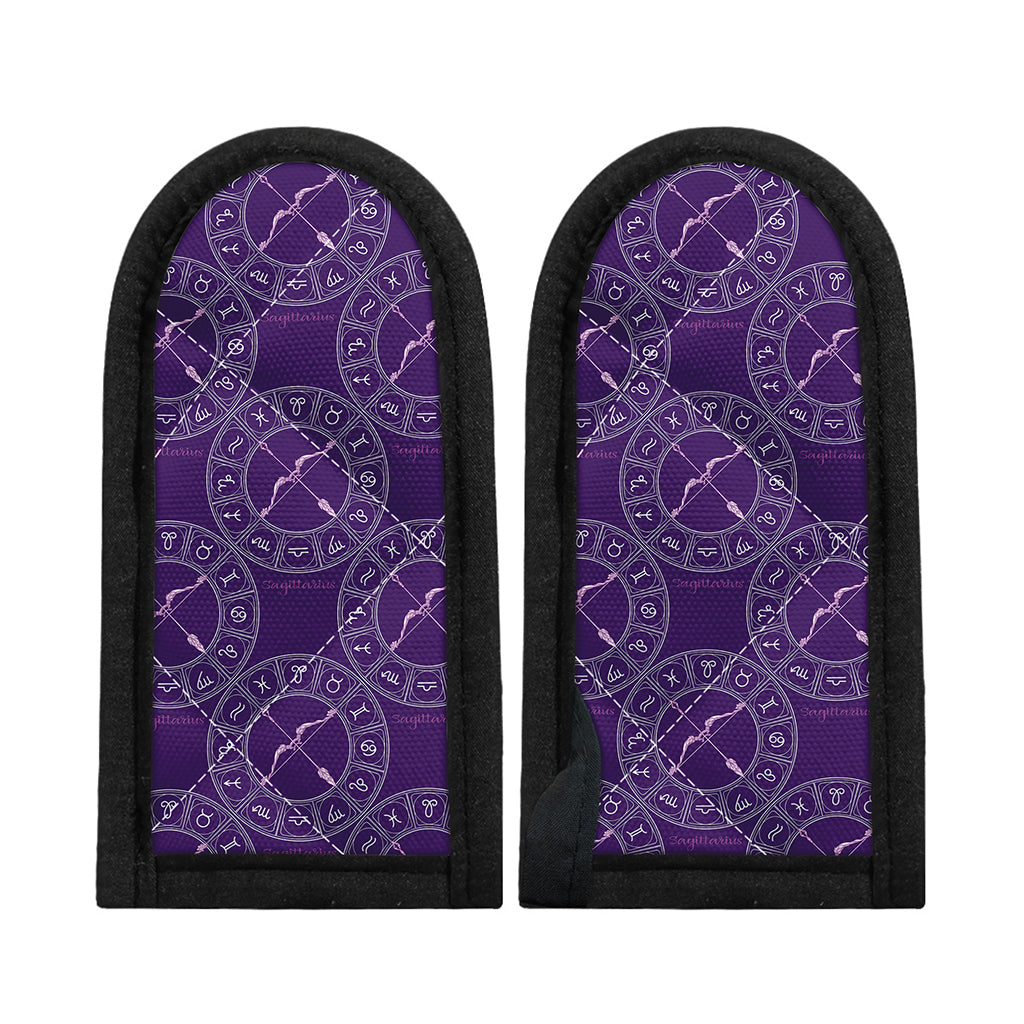 Purple Sagittarius Zodiac Pattern Print Skillet Handle Cover