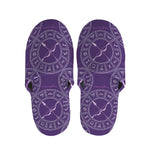 Purple Sagittarius Zodiac Pattern Print Slippers