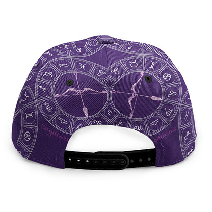 Purple Sagittarius Zodiac Pattern Print Snapback Cap