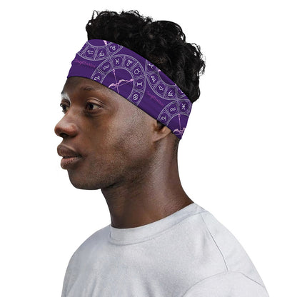 Purple Sagittarius Zodiac Pattern Print Sports Headband