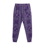 Purple Sagittarius Zodiac Pattern Print Sweatpants