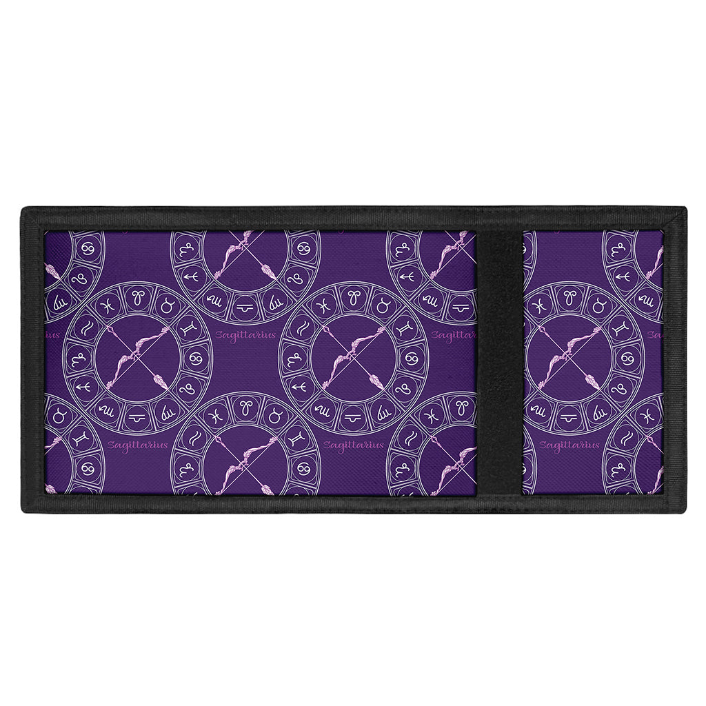 Purple Sagittarius Zodiac Pattern Print Trifold Wallet