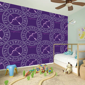 Purple Sagittarius Zodiac Pattern Print Wall Sticker