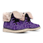 Purple Sagittarius Zodiac Pattern Print Winter Boots