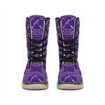 Purple Sagittarius Zodiac Pattern Print Winter Boots