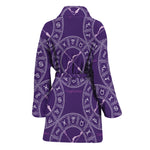 Purple Sagittarius Zodiac Pattern Print Women's Bathrobe