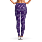Purple Sagittarius Zodiac Pattern Print Women's Leggings