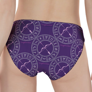 Purple Sagittarius Zodiac Pattern Print Women's Panties