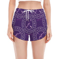 Purple Sagittarius Zodiac Pattern Print Women's Split Running Shorts