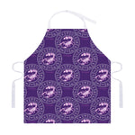 Purple Scorpio Zodiac Pattern Print Adjustable Apron