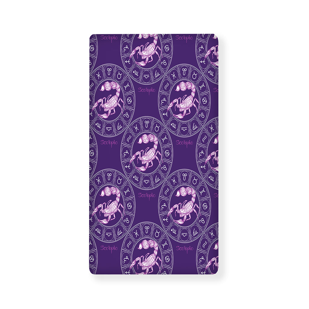 Purple Scorpio Zodiac Pattern Print Baby Crib Sheet