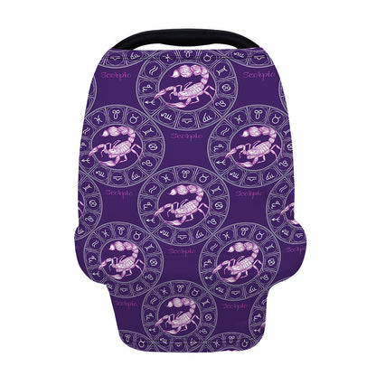 Purple Scorpio Zodiac Pattern Print Baby Seat Cover