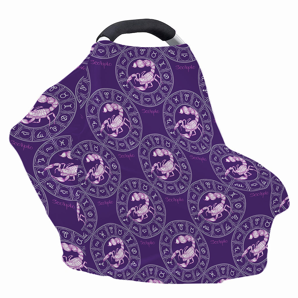 Purple Scorpio Zodiac Pattern Print Baby Seat Cover