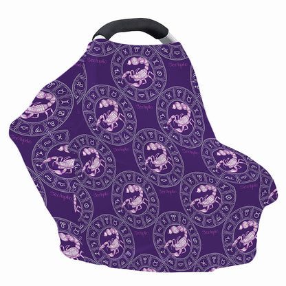 Purple Scorpio Zodiac Pattern Print Baby Seat Cover