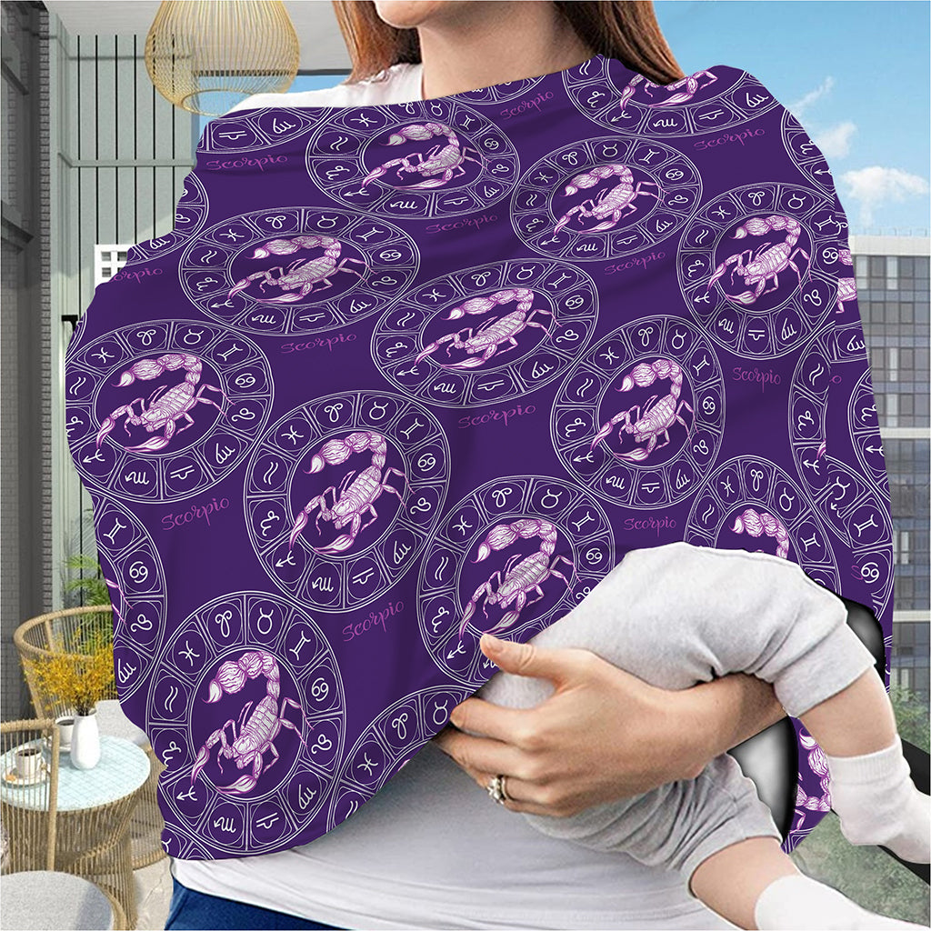Purple Scorpio Zodiac Pattern Print Baby Seat Cover