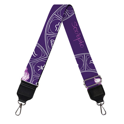 Purple Scorpio Zodiac Pattern Print Bag Strap
