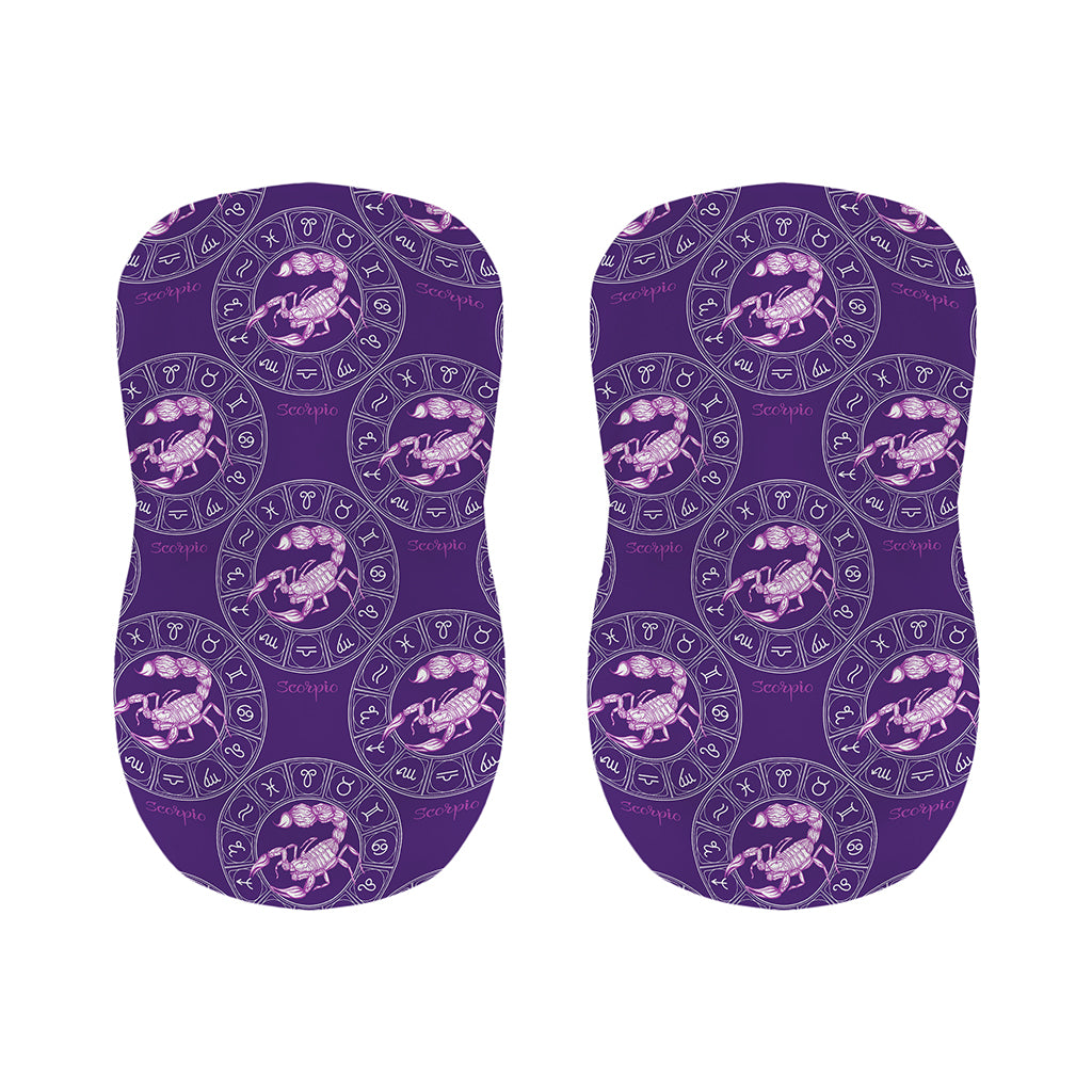 Purple Scorpio Zodiac Pattern Print Bar Stool Covers