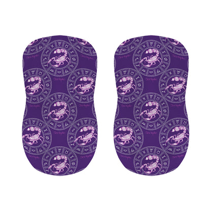 Purple Scorpio Zodiac Pattern Print Bar Stool Covers