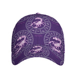 Purple Scorpio Zodiac Pattern Print Baseball Cap
