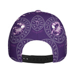 Purple Scorpio Zodiac Pattern Print Baseball Cap