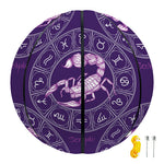 Purple Scorpio Zodiac Pattern Print Basketball