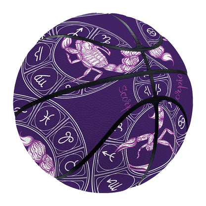 Purple Scorpio Zodiac Pattern Print Basketball