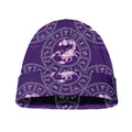 Purple Scorpio Zodiac Pattern Print Beanie