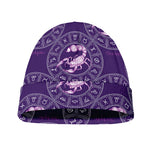 Purple Scorpio Zodiac Pattern Print Beanie