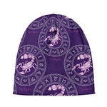 Purple Scorpio Zodiac Pattern Print Beanie