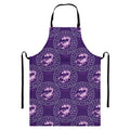 Purple Scorpio Zodiac Pattern Print Bib Apron With Pocket