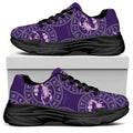 Purple Scorpio Zodiac Pattern Print Black Chunky Shoes