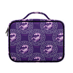 Purple Scorpio Zodiac Pattern Print Briefcase Bible Bag