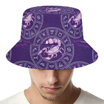 Purple Scorpio Zodiac Pattern Print Bucket Hat