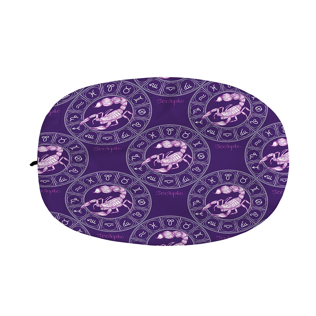Purple Scorpio Zodiac Pattern Print Car Side Mirror Covers