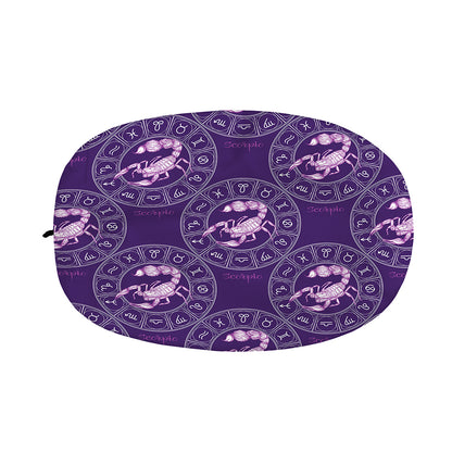 Purple Scorpio Zodiac Pattern Print Car Side Mirror Covers