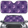 Purple Scorpio Zodiac Pattern Print Car Windshield Sun Shade