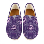 Purple Scorpio Zodiac Pattern Print Casual Shoes