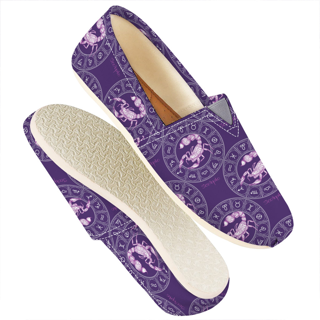 Purple Scorpio Zodiac Pattern Print Casual Shoes