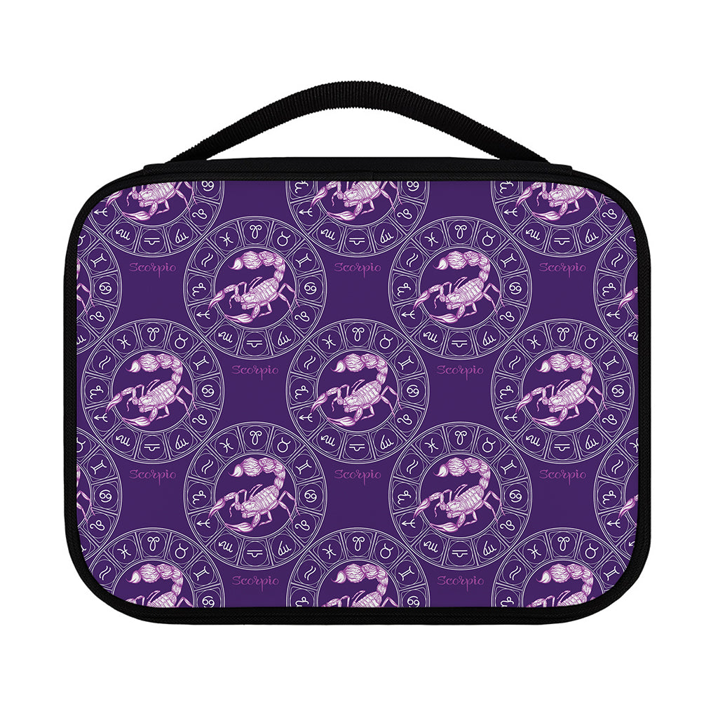 Purple Scorpio Zodiac Pattern Print Classic Bible Case
