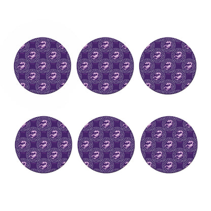 Purple Scorpio Zodiac Pattern Print Coaster Set