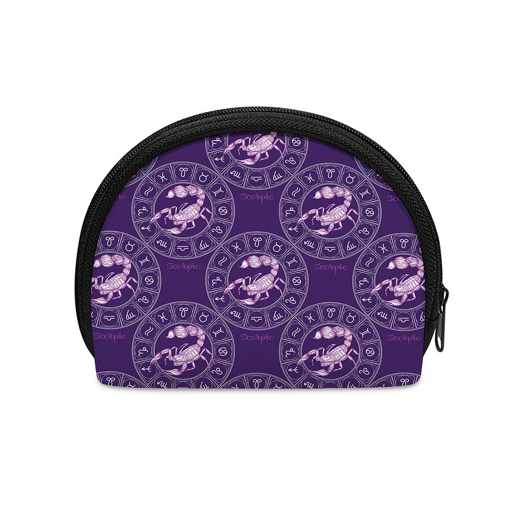 Purple Scorpio Zodiac Pattern Print Coin Purse