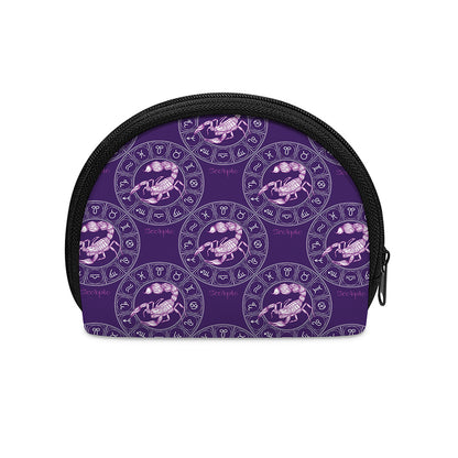 Purple Scorpio Zodiac Pattern Print Coin Purse