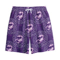 Purple Scorpio Zodiac Pattern Print Cotton Shorts