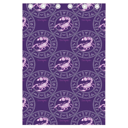 Purple Scorpio Zodiac Pattern Print Curtain