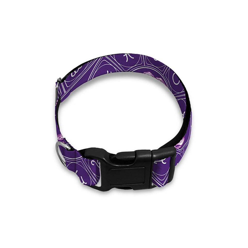 Purple Scorpio Zodiac Pattern Print Dog Collar